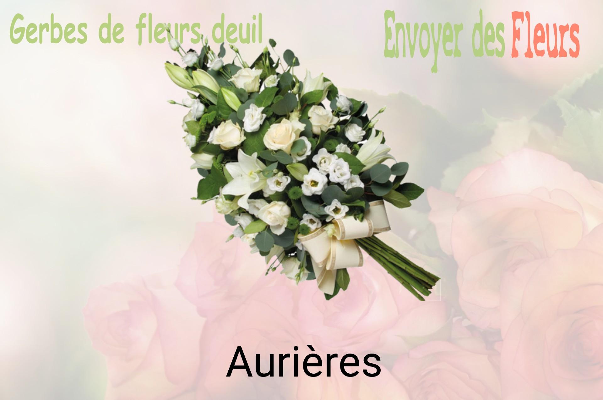 Gerbe de fleurs de deuil livrée à Aurières